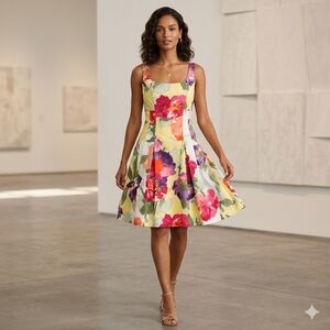 LAUREN Floral Sleeveless Dress Size 6p